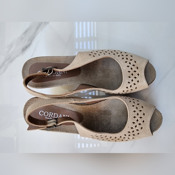 Cordani Italy Tan Suede Leather Cork Wedge size 40 US 8.5 - Picture 8 of 15